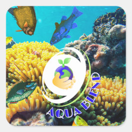 Aqua Blend Vierkante Sticker