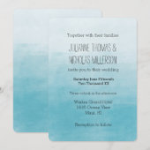 Aqua Bliss Waterverf Ombre Bruiloft Kaart (Voorkant / Achterkant)
