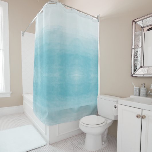 Aqua Bliss Waterverf Ombre     Douchegordijn (In situ)