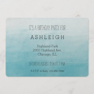 Aqua Bliss Waterverf Ombre jarig Kaart