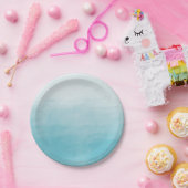Aqua Bliss Waterverf Ombre Papieren Bordje (Feest)