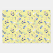 Aqua Bloem Motief Inpakpapier Vel (Voorkant 3)