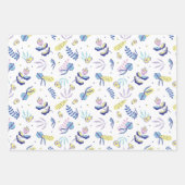 Aqua Bloem Motief Inpakpapier Vel (Voorkant 2)