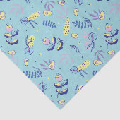 Aqua Bloem Motief Tissue Papier (Detail)