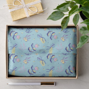 Aqua Bloem Motief Tissue Papier