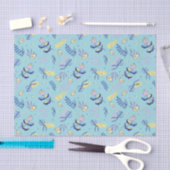 Aqua Bloem Motief Tissue Papier (Craft)