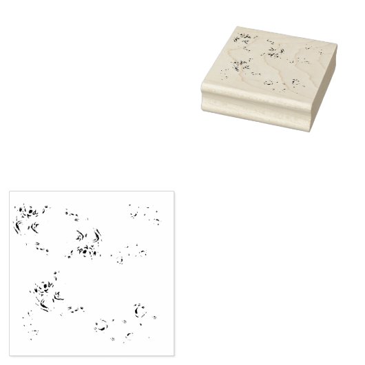 Aqua bloem rubberstempel (Gestempeld)