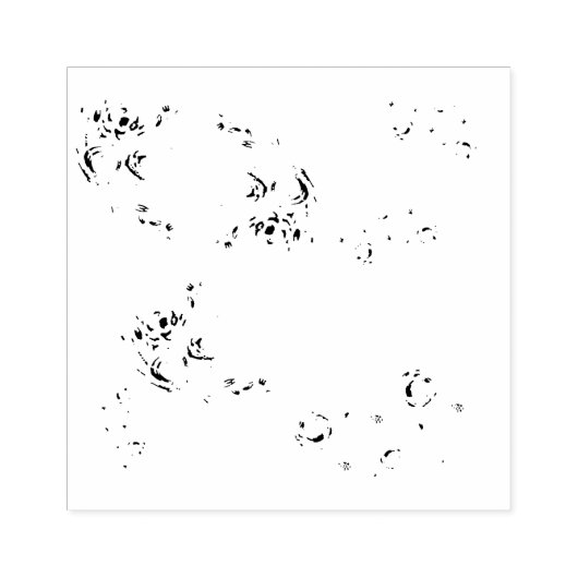 Aqua bloem rubberstempel (Afrduk)