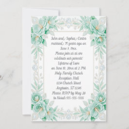 Aqua Bloemen en Diamanten 75ste Verjaardag Kaart