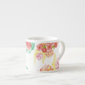 Aqua bloemen espresso kop (Voorkant rechts)