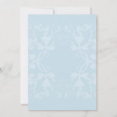 Aqua Bloemen Foto Bruiloft Aankondiging (Achterkant)