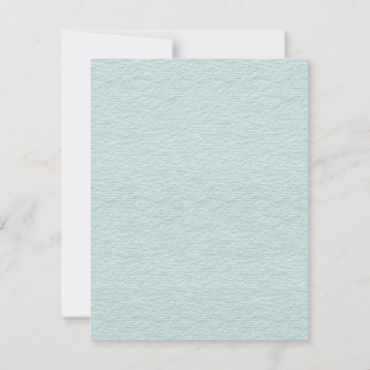 Aqua Bloemen Gazon Bruiloft RSVP Kaartje (Achterkant)