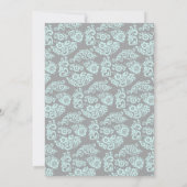 Aqua Bloemen Hart Monogram Oefendiner Kaart (Achterkant)