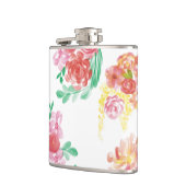 Aqua bloemen heupfles (Links)