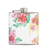 Aqua bloemen heupfles (Voorkant)