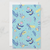 Aqua bloemenpatroon briefpapier (Achterkant)