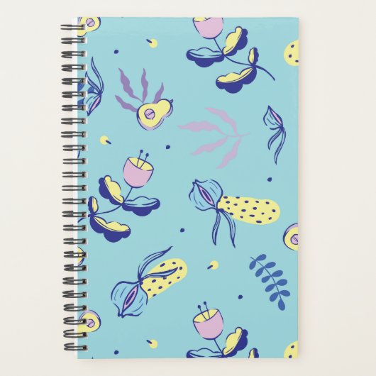 Aqua Bloemmotief Planner (Voorkant)