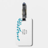 Aqua Blossom en bijkantoren Bagagelabel (Achterkant verticaal)