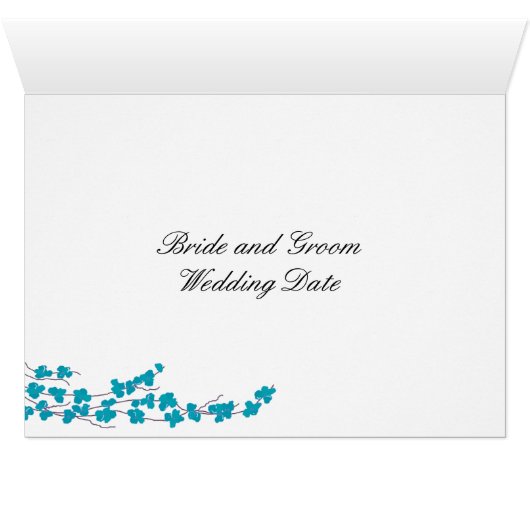 Aqua Blossom en Heart Table Seating Number (Binnen Horizontaal (Onder))