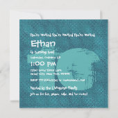 AQUA BLUE 10th Birthday Party 10 Year Old V02A9 Kaart (Achterkant)