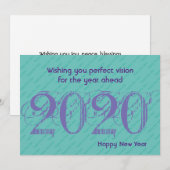 AQUA BLUE 20:20 Vision Modern Happy Nieuwjaar Kaar (Voorkant / Achterkant)