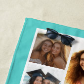 Aqua Blue 8 Photo Collage - white simple text Strandlaken (In situ)