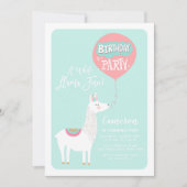Aqua Blue A Whole Llama Fun Kids Birthday Kaart (Voorkant)