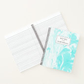 Aqua Blue Abstract Marble - Aangepast Notitieboek (Binnen)