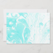 Aqua Blue Abstract marmer Baby shower Kaart (Achterkant)