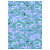 Aqua Blue Abstract met naam Klembord (Achterkant)