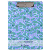 Aqua Blue Abstract met naam Klembord (Voorkant)