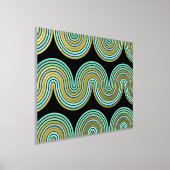 Aqua Blue Abstract Wave Lines Art Pattern Gold Folie Afdrukken (Laagn)