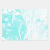 Aqua Blue Abstracte marmer Inpakpapier Vel (Voorkant 3)