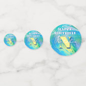 Aqua Blue Acryl Flow Art Confetti (Voorkanten)