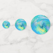 Aqua Blue Acryl Flow Art Confetti (Achterkanten)