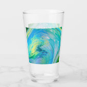Aqua Blue Acryl Flow Art Glas (Achterkant)