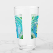Aqua Blue Acryl Flow Art Glas (Rechts)