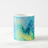 Aqua Blue Acryl Flow Art Koffie Mok (Center)