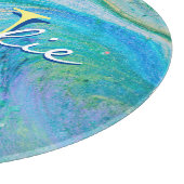 Aqua Blue Acryl Flow Art Snijplank (Hoek)