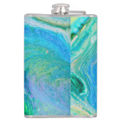 Aqua Blue Acryl Flow kunstfles Heupfles (Achterkant)