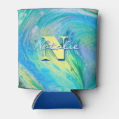 Aqua Blue AcrylFlow Art Koelbox Blikjeskoeler (Voorkant)