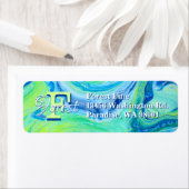 Aqua Blue Acrylic Flow Art Etiket (Insitu)