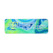 Aqua Blue Acrylic Flow Art Etiket (Voorkant)