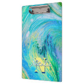 Aqua Blue Acrylic Flow Art Klembord (Links)