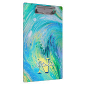 Aqua Blue Acrylic Flow Art Klembord (Rechts)