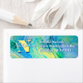 Aqua Blue Acrylic Flow Art Label (Insitu)