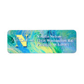 Aqua Blue Acrylic Flow Art Label (Voorkant)