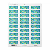 Aqua Blue Acrylic Flow Art Label (Full Sheet)