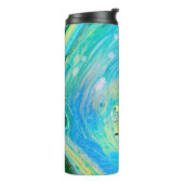 Aqua Blue Acrylic Flow Art Thermosbeker (Gedraaid links)