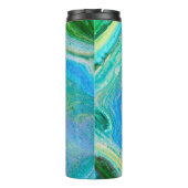 Aqua Blue Acrylic Flow Art Thermosbeker (Achterkant)